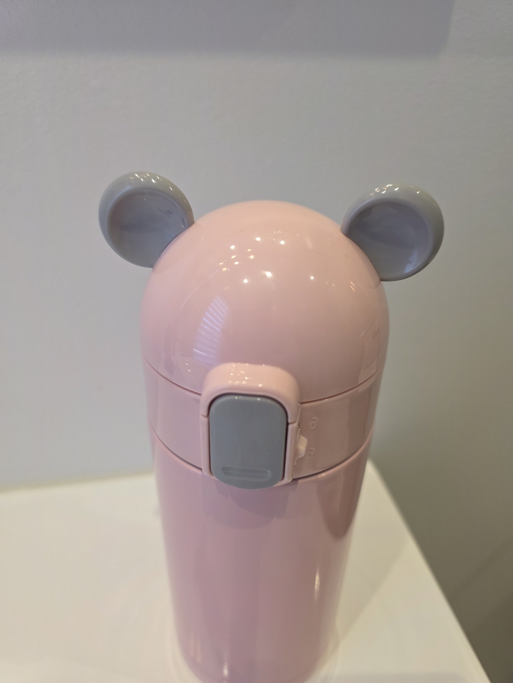 Kids Pink Bear Ear Stainless Steel Drink Bottle - Cute Pink